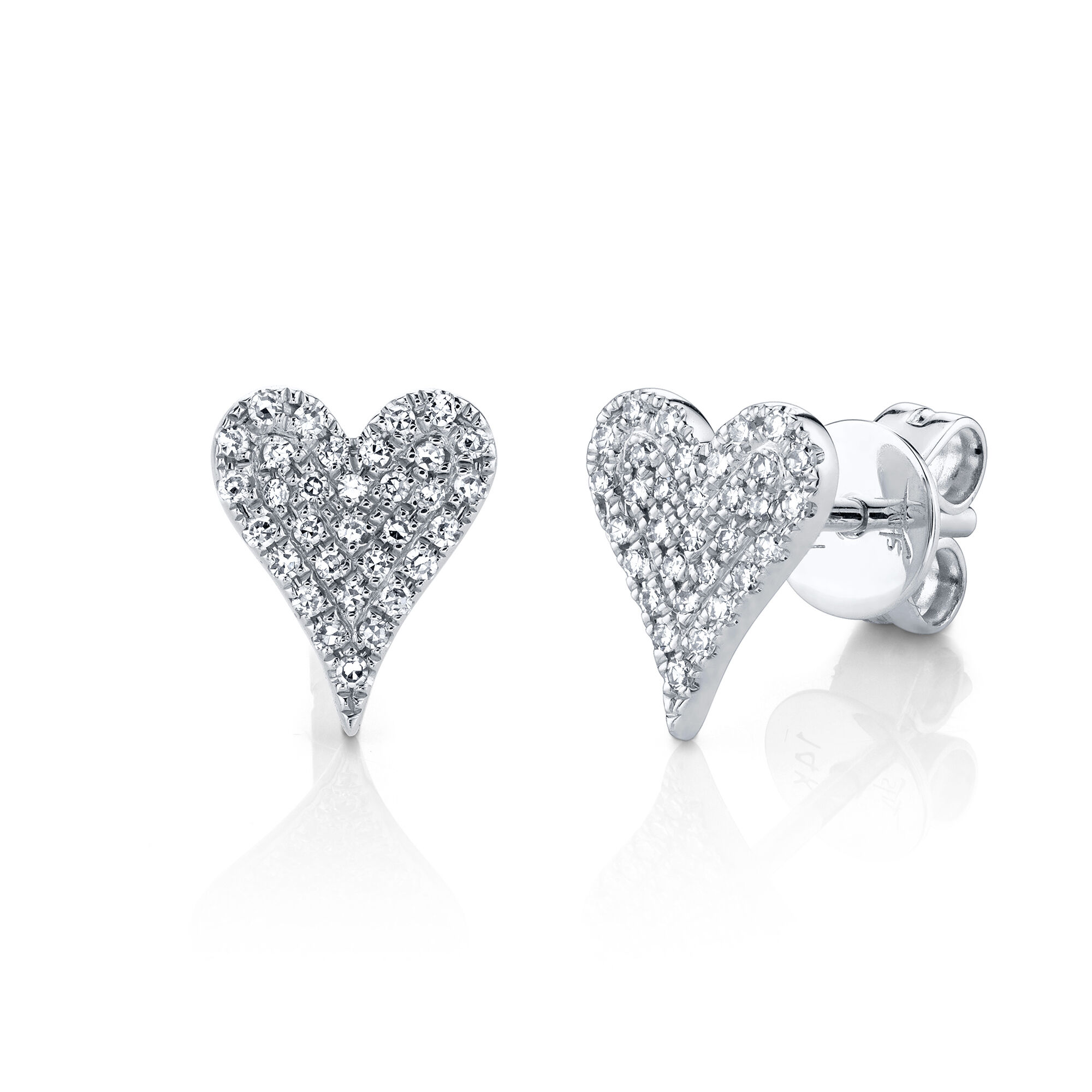 White gold heart earrings hotsell